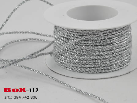 Glitzerkordel ; silber        3 mm x 25 m